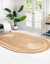 Unique Loom Braided Jute RET-NAT1 Natural Area Rug 3' 1'' X 5' 1'' Oval Lifestyle Image Feature