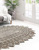 Unique Loom Braided Jute RET-NAT2 Gray Area Rug