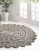 Unique Loom Braided Jute RET-NAT2 Gray Area Rug