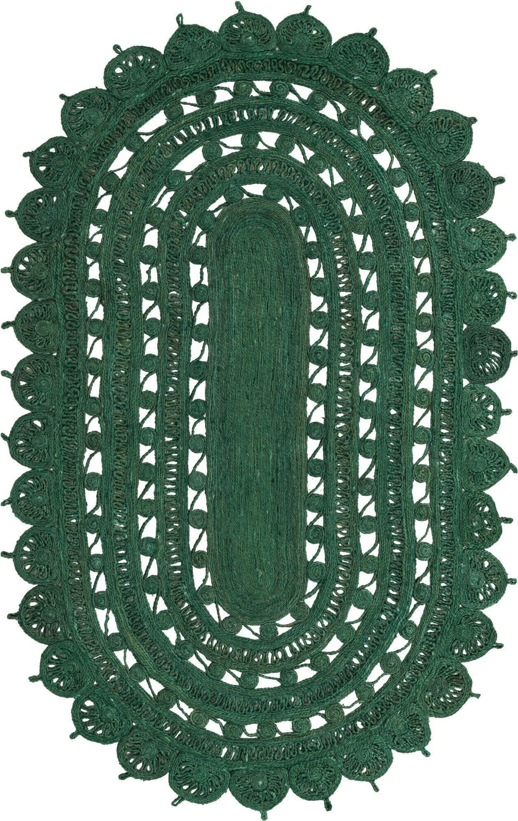 Unique Loom Braided Jute RET-NAT2 Hunter Green Area Rug – Incredible ...