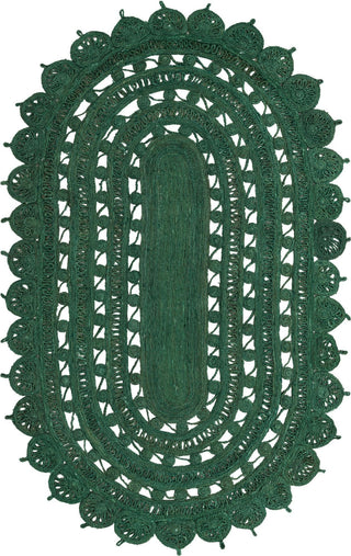 Unique Loom Braided Jute RET-NAT2 Hunter Green Area Rug