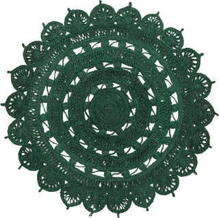 Unique Loom Braided Jute RET-NAT2 Hunter Green Area Rug