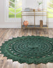 Unique Loom Braided Jute RET-NAT2 Hunter Green Area Rug