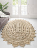 Unique Loom Braided Jute RET-NAT2 Ivory Area Rug 5' 1'' X 5' 1'' Round Lifestyle Image Feature