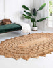 Unique Loom Braided Jute RET-NAT2 Natural Area Rug