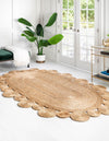 Unique Loom Braided Jute RET-NAT4 Natural Area Rug 2' X 3' 1'' Oval Lifestyle Image Feature