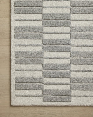 Bradley BRL-03 Ivory/Grey Area Rug by Chris Loves Julia X Loloi Corner Image