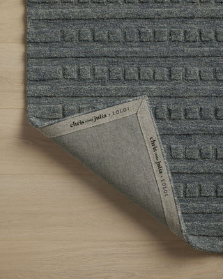 Bradley BRL-05 Teal/Teal Area Rug by Chris Loves Julia X Loloi Backing Image