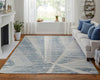 Feizy Brighton 69CHF Ivory/Blue/Silver Area Rug Lifestyle Image Feature