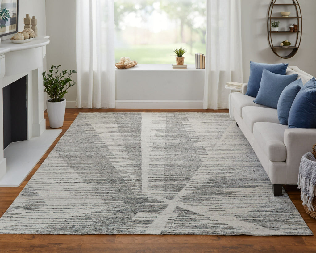 Feizy Brighton 69CHF Ivory/Gray Area Rug Lifestyle Image Feature
