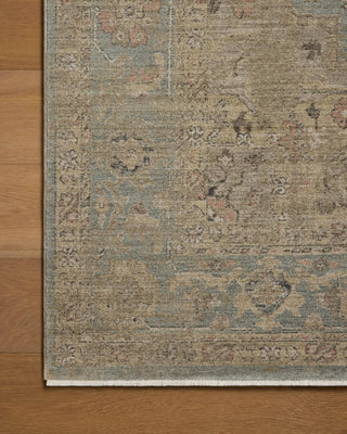 Loloi Briar BRR-01 Sky / Moss Area Rug Corner Image