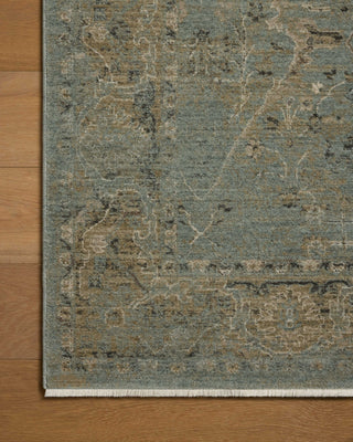 Loloi Briar BRR-02 Aqua / Olive Area Rug Corner Image
