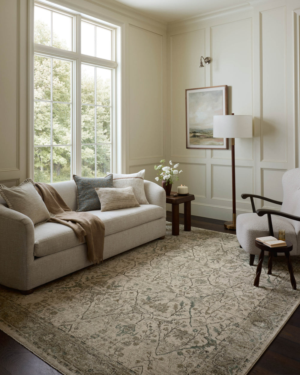 Loloi Briar BRR-02 Ivory / Sage Area Rug Lifestyle Image Feature