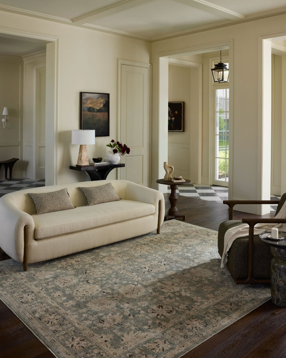 Loloi Briar BRR-05 Fog / Sand Area Rug Lifestyle Image Feature