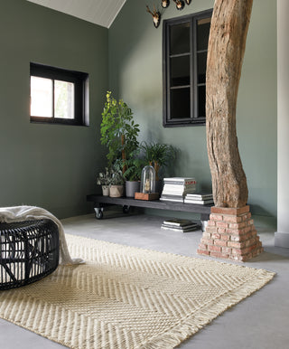 Brink and Campman Atelier Twill Oyster Area Rug Room Image Feature