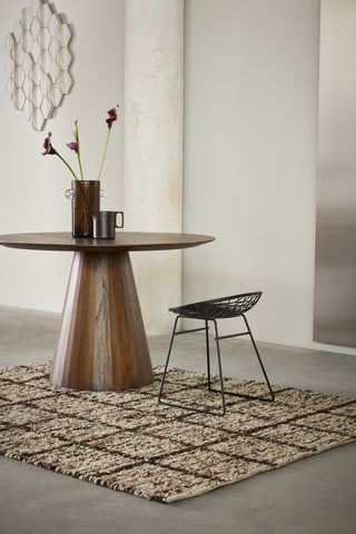 Brink and Campman Craft Jack Bear Brown Area Rug Reverse Side Room Image Feature