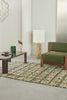 Brink and Campman Craft Jack Hunter Green Area Rug Reverse Side Room Image Feature