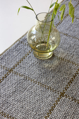 Brink and Campman Craft Matter Check Slate/Olive Area Rug Room Image Feature