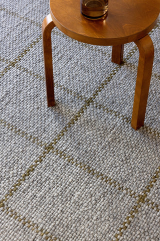 Brink and Campman Craft Matter Check Slate/Olive Area Rug Room Image Feature