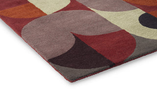 Brink and Campman Decor Cosmo Red Pale Green Area Rug Corner Image