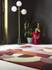 Brink and Campman Decor Cosmo Red Pale Green Area Rug Room Image Feature
