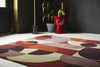 Brink and Campman Decor Cosmo Red Pale Green Area Rug Room Image Feature