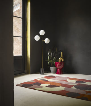 Brink and Campman Decor Cosmo Red Pale Green Area Rug Room Image Feature