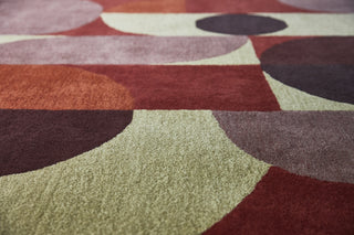 Brink and Campman Decor Cosmo Red Pale Green Area Rug Room Image Feature