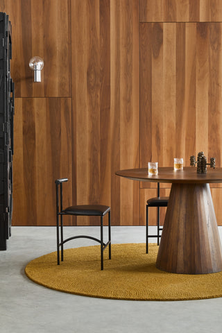 Brink and Campman Decor Echo Ochre Area Rug Round Room Image Feature