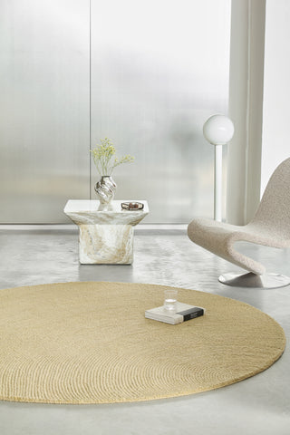 Brink and Campman Decor Echo Sand Area Rug Round Room Image Feature