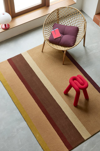 Brink and Campman Decor Linear Ruby Area Rug Room Image Feature