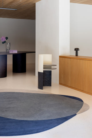 Brink and Campman Element Arp Blue Area Rug Room Image Feature