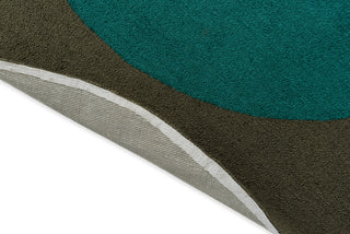 Brink and Campman Habitat Festival Round Aqua Area Rug Round Fold Image