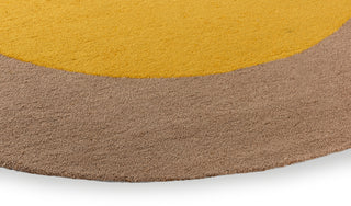 Brink and Campman Habitat Festival Round Yellow Area Rug Round Corner Image