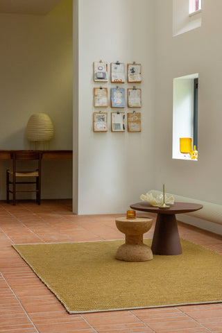 Brink and Campman Frame Mustard Area Rug Room Image Feature