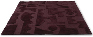 Brink and Campman Mural Modest Burgundy Area Rug Angle Image