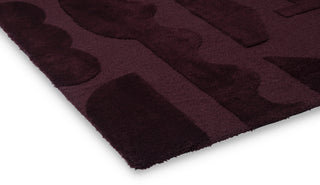 Brink and Campman Mural Modest Burgundy Area Rug Corner Image