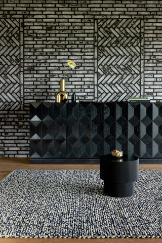 Brink and Campman Nest Ink Area Rug Room Image Feature