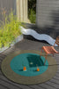 Brink and Campman Habitat Festival Round Aqua Area Rug Round Room Image Feature