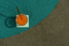 Brink and Campman Habitat Festival Round Aqua Area Rug Round Room Image Feature