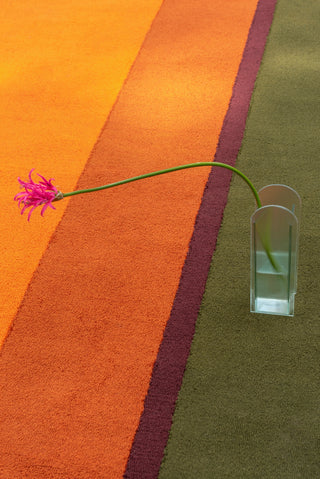 Brink and Campman Habitat Festival Stripe Orange Area Rug Room Image Feature