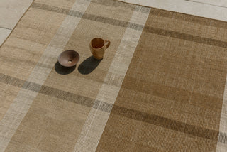 Brink and Campman Zona Block Stripe Cashew Area Rug Room Image Feature
