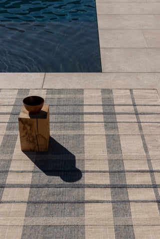 Brink and Campman Zona Check Denim Area Rug Room Image Feature