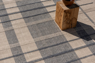 Brink and Campman Zona Check Denim Area Rug Room Image Feature