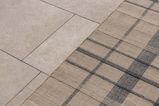Brink and Campman Zona Check Denim Area Rug Room Image Feature