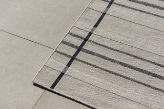 Brink and Campman Zona Line Charcoal Area Rug Room Image Feature