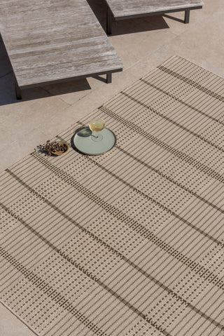 Brink and Campman Zona Stitch Olive Area Rug Room Image Feature