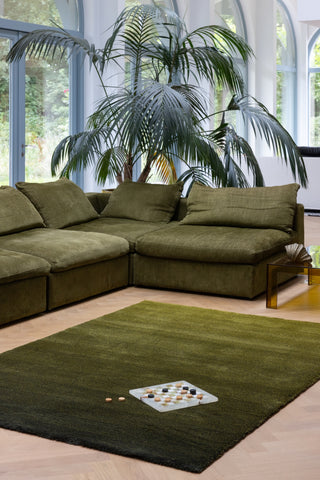 Brink and Campman Shade Low Olive/Deep Forest Area Rug Room Image Feature