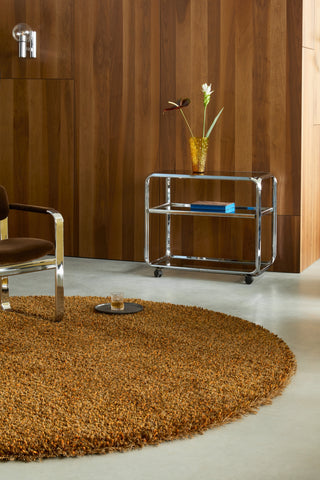 Brink and Campman Sprout Burnt Tangerine Area Rug Round Room Image Feature