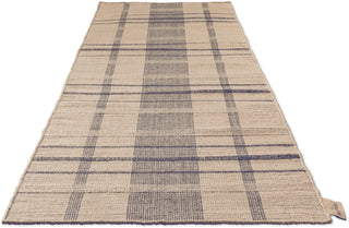 Brink and Campman Zona Check Denim Area Rug Runner Angle Image